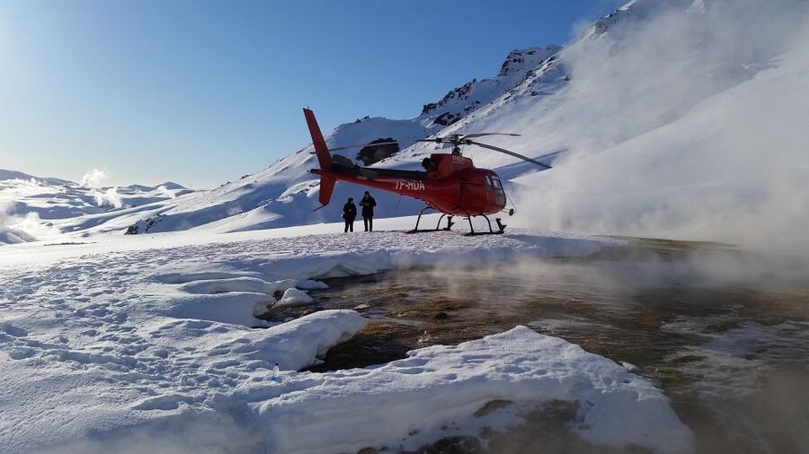 1-Hour Helicopter Tour in Iceland: The Geothermal Tour - Reykjavik fades below the helicopter