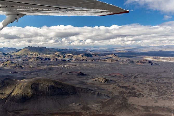 Airplane Sightseeing flight over Laki craters and highland - Weather is part of the experience