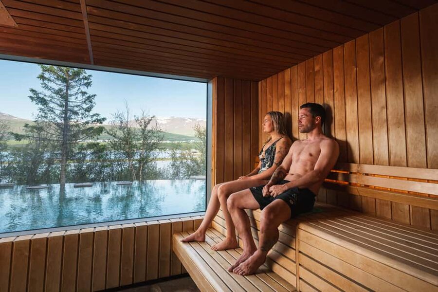 Akureyri: Forest Lagoon Entrance Ticket - The Finnish sauna with a fjord view