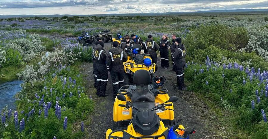 ATV guided trip close to dettifoss iceland - Getting suited up for the one-hour ride