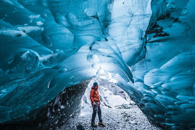 Blue Ice Cave Adventure - Entering a cave chosen by the day’s conditions
