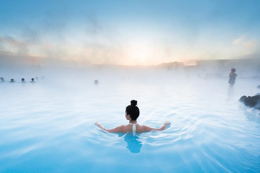 Blue Lagoon: Admission Package with Drink, Towel, and Mask - The 300-meter walk into the Blue Lagoon