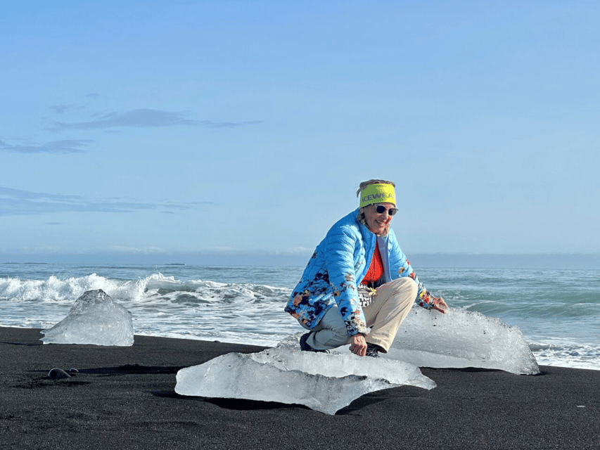 Diamond Beach & Jökulsárlón Glacier Exclusive Day Tour - Diamond Beach and the black-sand contrast