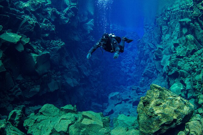 Dive the Divide: Silfra Fissure Scuba Tour | Meet at Thingvellir - Descending through the Silfra entrance
