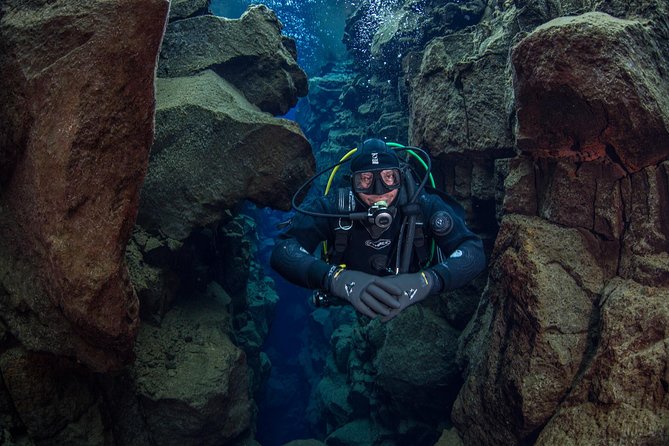 Dive the Divide: Silfra Fissure Scuba Tour | Reykjavik Pickup - Entering Silfra Deep Crack