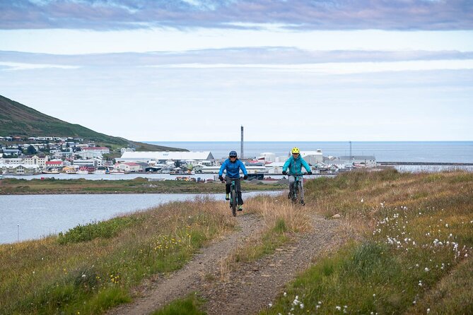 Electric Mountain biking tour in North Iceland - Riding out from Aðalgata 34 in Siglufjörður