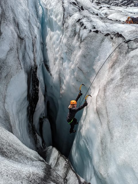 Exclusive Ice Climbing Experience on Sólheimajökull - The first sight of the blue ice