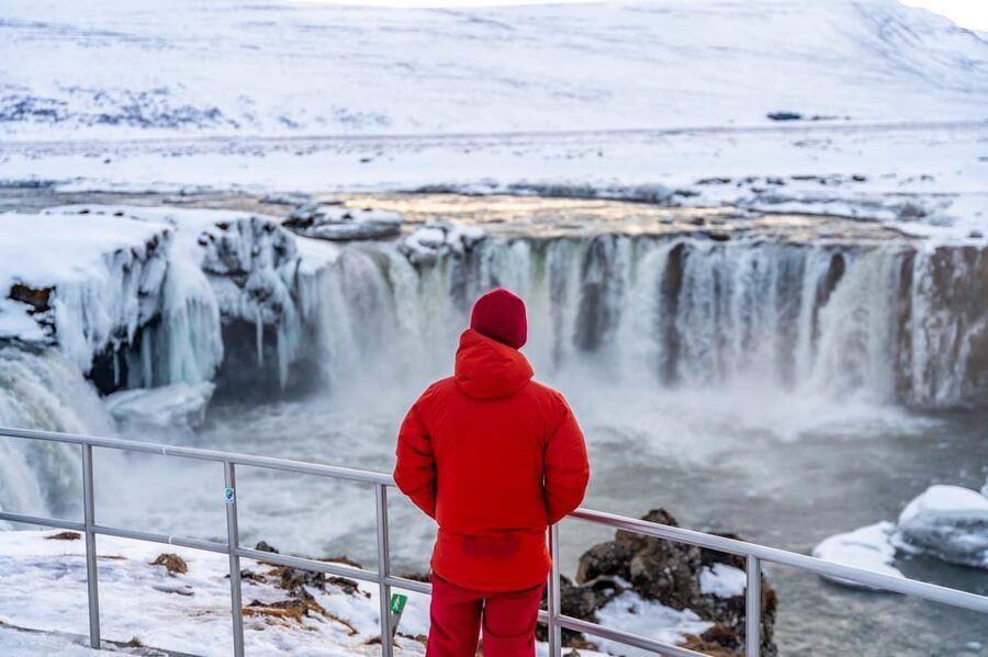 From Akureyri: Goðafoss Waterfall Winter Tour - Eighty minutes at the Waterfall of the Gods