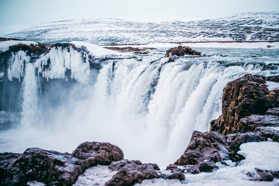 From Akureyri: Goðafoss Waterfall Winter Tour - Leaving Akureyri by minibus