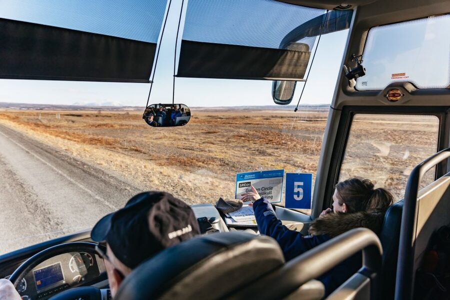 From Reykjavik: Golden Circle and Glacier Snowmobiling - The glacier transfer in a huge vehicle