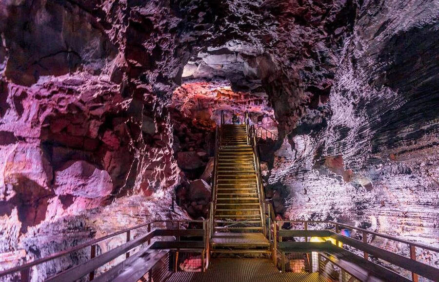 From Reykjavik: Lava Caving Tour - Getting geared up before entering the tunnel