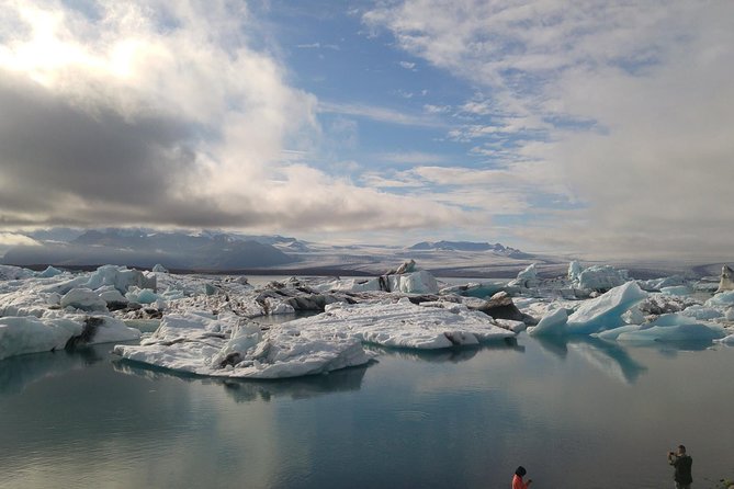 Glacier Lagoon, Diamond Beach, Black Sand Beaches and Waterfalls - Dyrhólaey and Vík from above