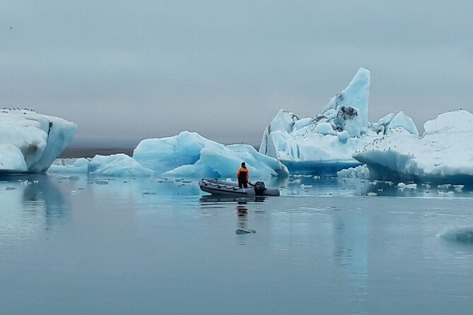 Glacier Lagoon Private Tour with Private Zodiac boat ride on the Iceberg Lagoon - Seljalandsfoss: a waterfall with a rear view