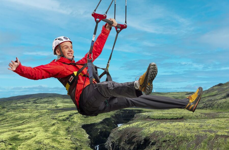 Hveragerdi: Mega Zipline Experience - The five-minute van ride to the launch area