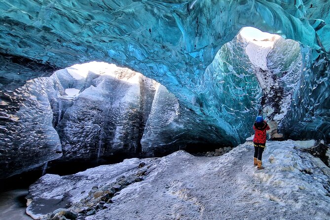 Ice Cave and Glacier Walk into Blue Glacier Canyon - Walking onto the glacier with crampons