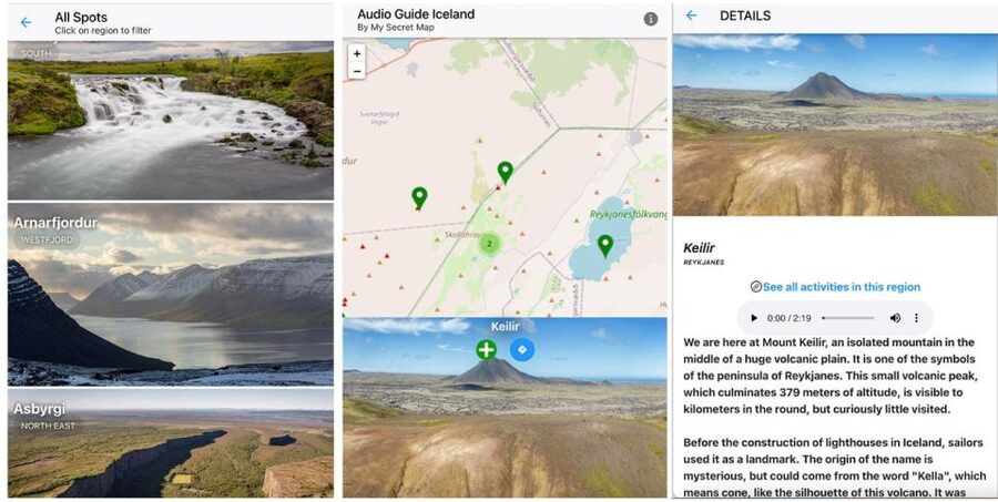 Iceland: Audioguide, Interactive map 200 spots ++ - Key points at a glance