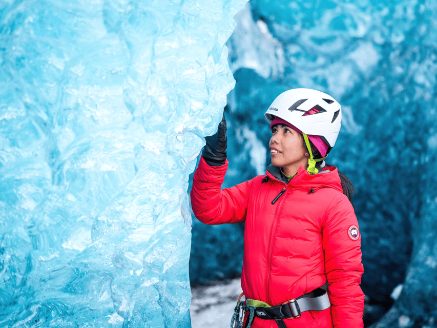 Iceland: Glacier Zip Line Tour with Hike or Ice Cave Visit - Entering the Crystal Ice Cave in winter