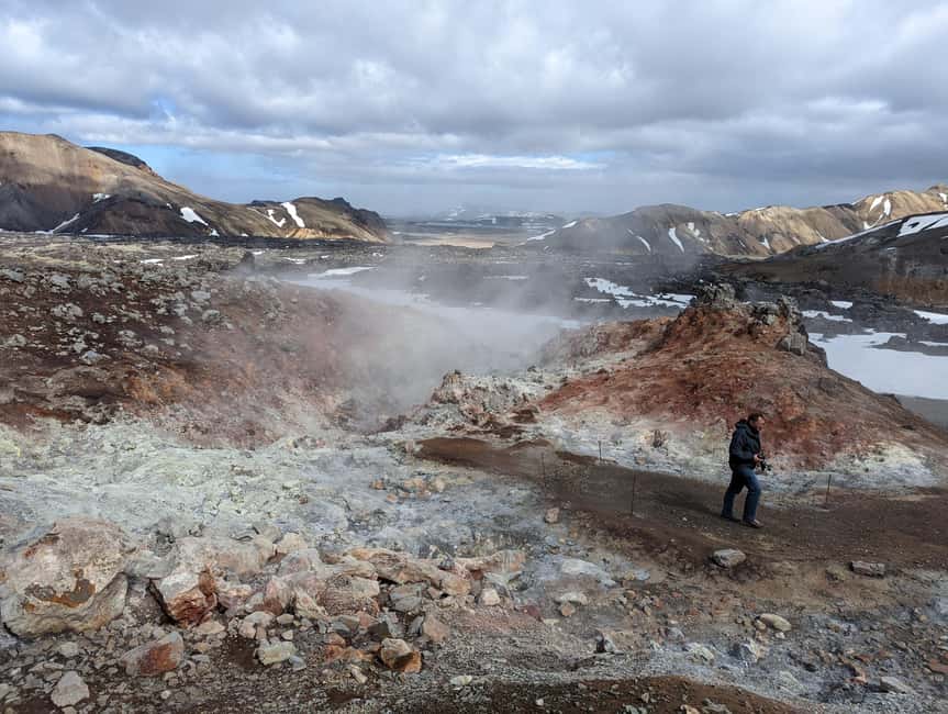 Landmannalaugar Jeep Tour - Ljótipollur, the crater lake with a red frame