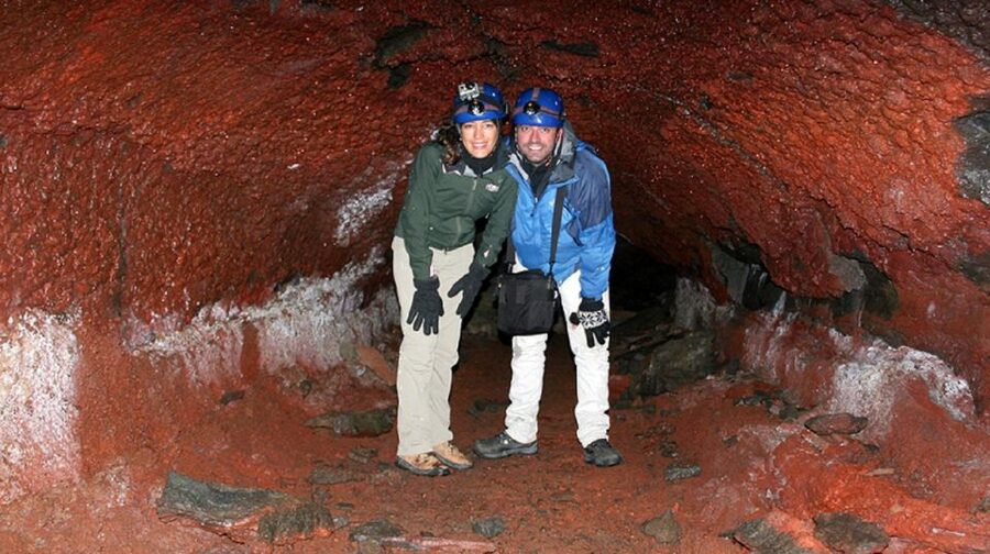 Leidarendi Cave: Lava Tunnel Caving from Reykjavik - Walking toward a 900-meter lava tunnel