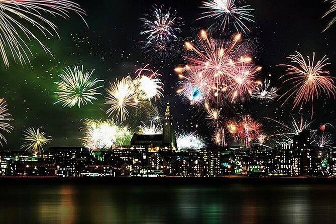 New Years Fireworks by Boat from Reykjavik - A boat view of Reykjavik’s fireworks