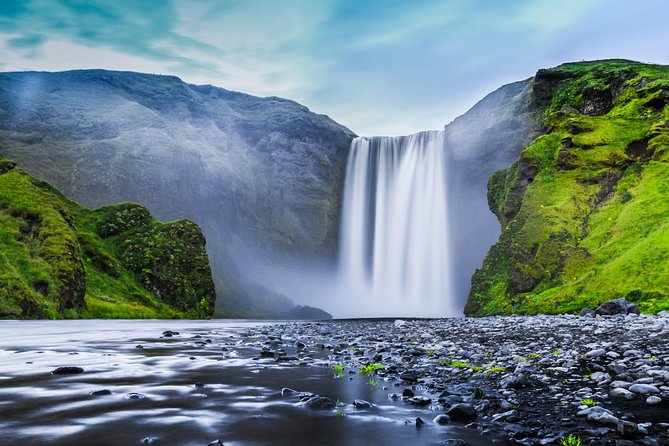 Private Jeep Tour - Golden Circle and South Coast Combo - Skógafoss: close-up power and a stair climb