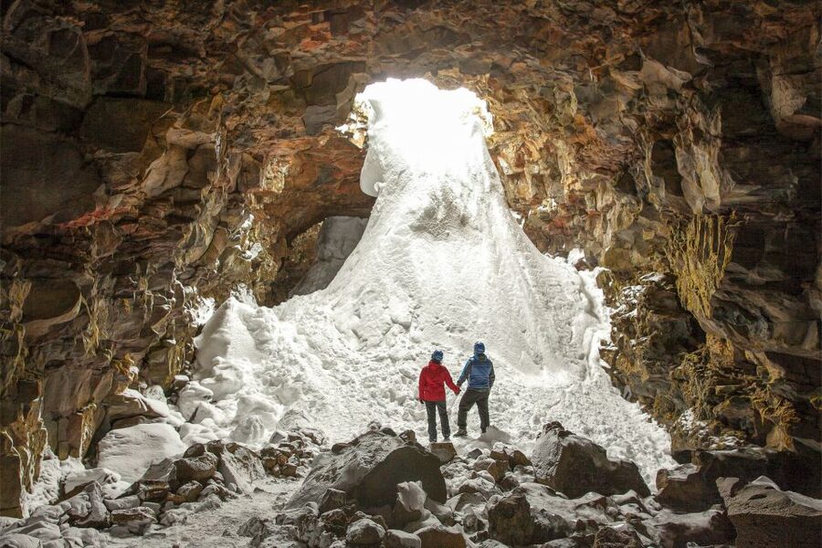 Raufarhólshellir Lava Tunnel: Underground Expedition - Entering a Tunnel Made by Flowing Lava