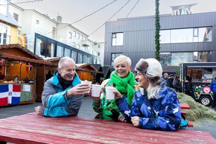 Reykjavik: Christmas Food Tour with Tastings and Drinks - Reykjavik after dark and under Christmas lights