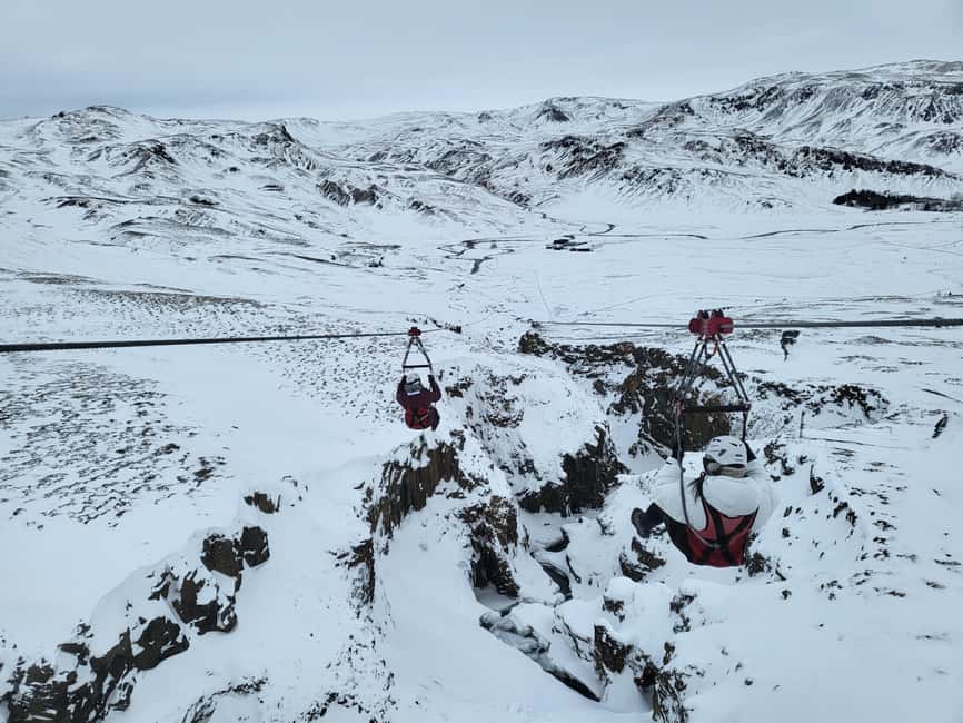 Reykjavik: Mega Zipline Adventure - Flying side by side on parallel cables