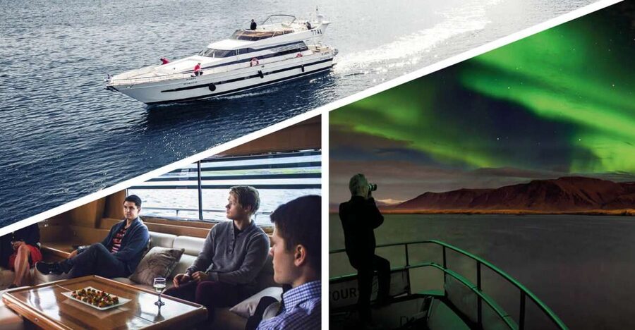 Reykjavik: Northern Lights Motor Yacht Cruise - Leaving Reykjavík Old Harbor after dark