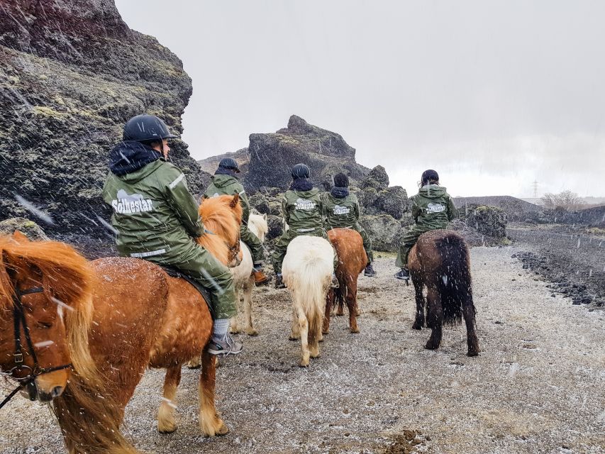 Reykjavik: Red Lava Horse Riding Tour - From Reykjavik to the red hills