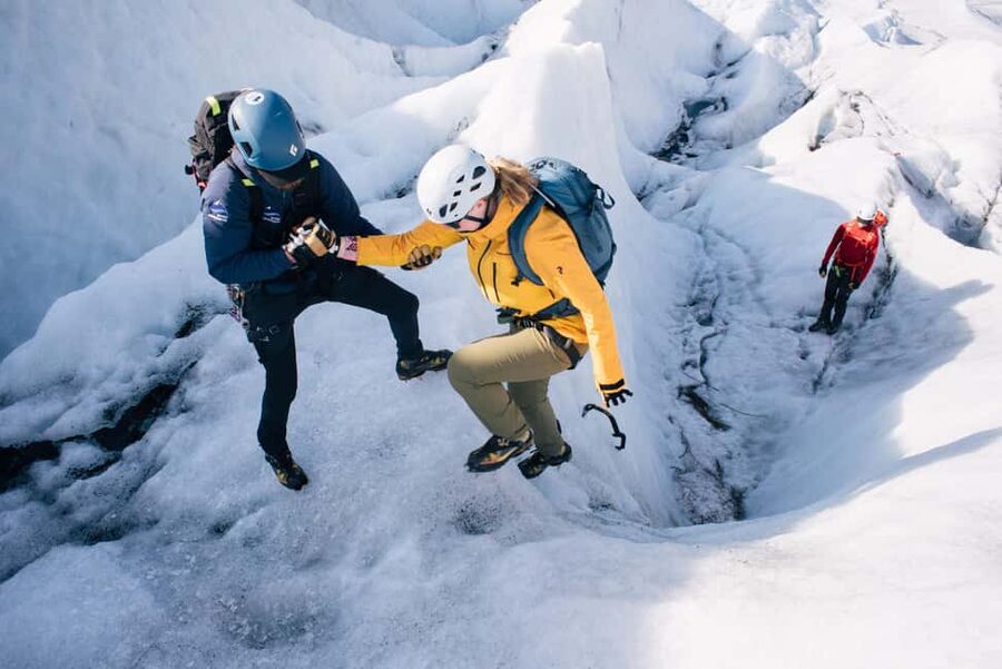 Skaftafell: Glacier Hike & Ice Climbing Adventure - Choosing the ice walls for the climb