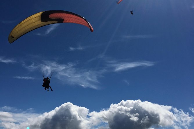 Tandem Paragliding over the Rugged Lava Fields at Blue Mountains - Weather is part of the experience