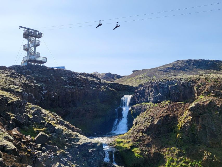 The Falcon : Superman ride with Mega Zipline Iceland - Flying headfirst over southern Iceland