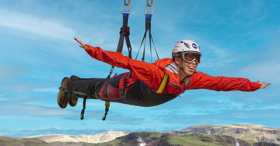 The Falcon : Superman ride with Mega Zipline Iceland - What the flight feels like