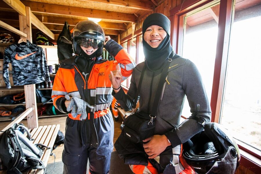 Vik: Mýrdalsjökull Snowmobile Adventure - The glacier truck ride up the mountain