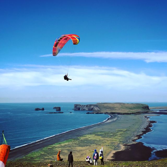 Vík: Paragliding Tandem Flight - The short Jeep ride and views around Vík