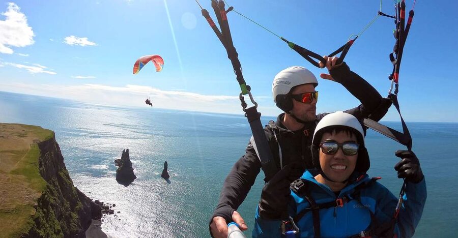 Vík: Paragliding Tandem Flight - Meeting at True Adventure in Vík
