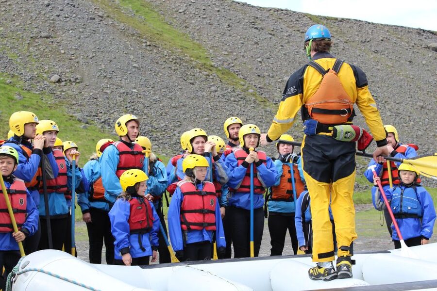 West Glacial River Family Rafting - Entering a Class 2 to 3 glacial river