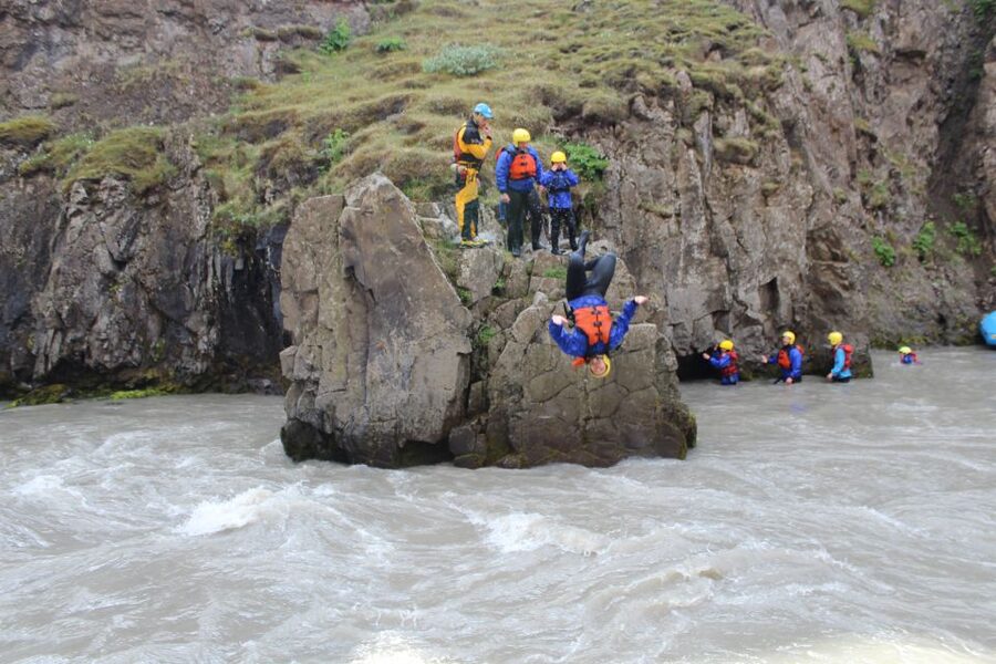 West Glacial River Family Rafting - The optional rock jump