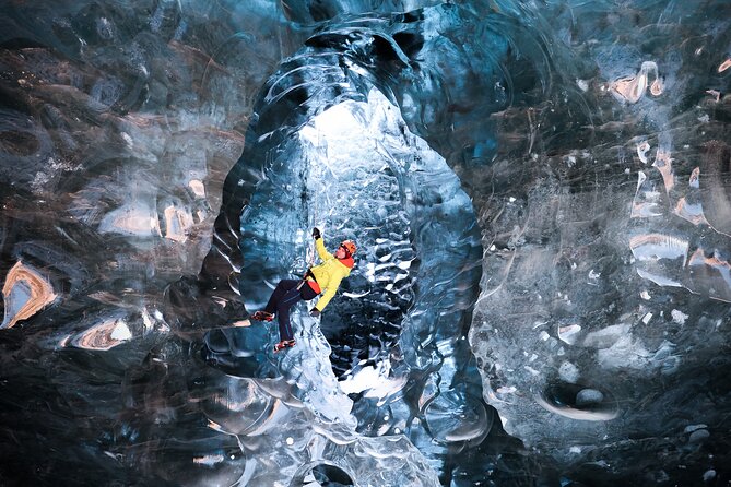 Winter Ice Cave + Climbing Private Photoshoot - 20 Shot Package - Learning the glacier before climbing it